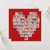 Create Your Own 44 Photo Collage Red Heart Karte (Vorderseite/Rückseite Beispiel)