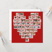 Create Your Own 44 Photo Collage Red Heart Karte (Vorderseite/Rückseite Beispiel)
