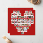 Create Your Own 44 Photo Collage Red Heart Mitteilungskarte (Vorderseite/Rückseite Beispiel)