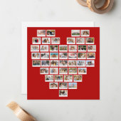 Create Your Own 44 Photo Collage Red Heart Mitteilungskarte (Vorderseite/Rückseite Beispiel)