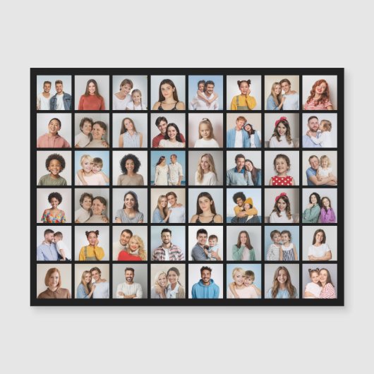 Create Your Own 48 Photo Collage Magnetic Card Magnetkarte (Vorderseite)