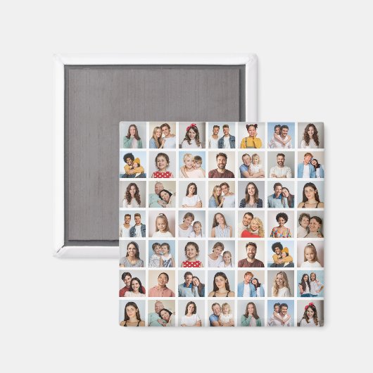 Create Your Own 49 Photo Collage Magnet (Vorderseite/Rückseite)