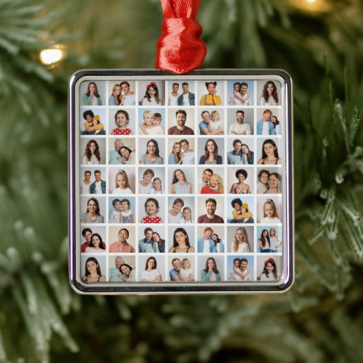 Create Your Own 49 Photo Collage Ornament Aus Metall (Baum)