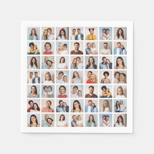 Create Your Own 49 Photo Collage Serviette (Vorderseite)