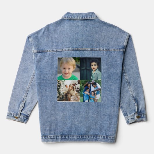 Create Your Own 4 Photo Collage Jeansjacke (Rückseite)