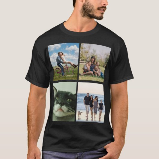 Create Your Own 4 Photo Collage Picture T-Shirt (Vorderseite)