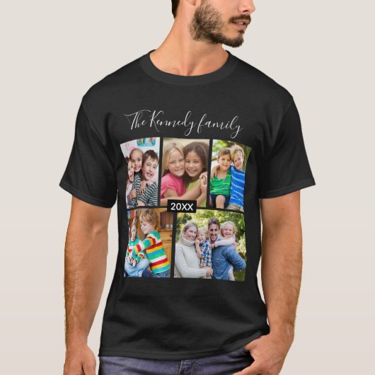 Create Your Own 5 Photo Collage Family Vacation T-Shirt (Vorderseite)