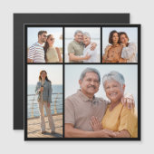 Create Your Own 5 Photo Collage Magnetic Card Magnetkarte (Vorne/Hinten)
