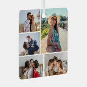 Create Your Own 5 Photo Collage Ornament Aus Metall (Vorderseite Rechts)