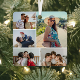 Create Your Own 5 Photo Collage Ornament Aus Metall