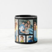 Create Your Own 5 Photo Picture Collage Black Tasse (Zentrum)