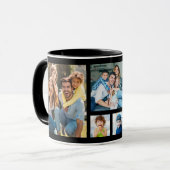 Create Your Own 5 Photo Picture Collage Black Tasse (Vorderseite Links)