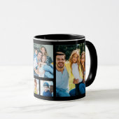 Create Your Own 5 Photo Picture Collage Black Tasse (VorderseiteRechts)