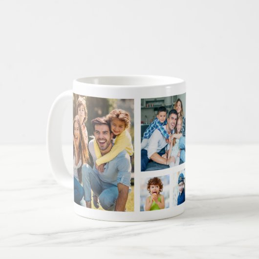 Create Your Own 5 Photo Picture Collage White Kaffeetasse (Vorderseite Links)
