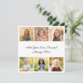Create Your Own 6 Photo Collage Add Your Greeting Karte (Stehend Vorderseite)