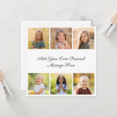 Create Your Own 6 Photo Collage Add Your Greeting Karte (Vorderseite/Rückseite Beispiel)