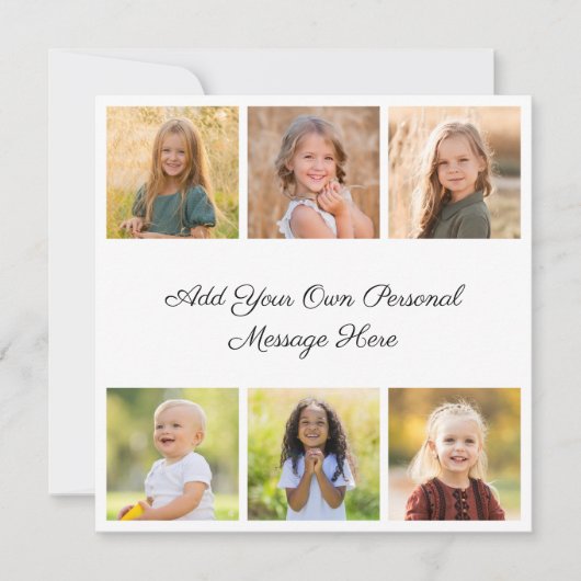 Create Your Own 6 Photo Collage Add Your Greeting Karte (Vorderseite)