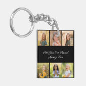Create Your Own 6 Photo Collage Add Your Greeting Schlüsselanhänger (Vorderseite links)