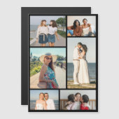 Create Your Own 6 Photo Collage Magnetic Card Magnetkarte (Vorne/Hinten)