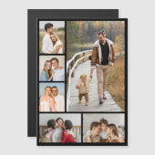 Create Your Own 6 Photo Collage Magnetic Card Magnetkarte (Vorne/Hinten)