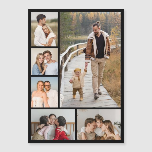 Create Your Own 6 Photo Collage Magnetic Card Magnetkarte (Vorderseite)