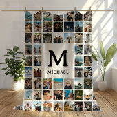 Create your Own 72 Photo Collage Monogram Fleecedecke