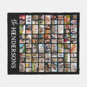 Create Your Own 81 Photo Collage Black Fleecedecke (Vorderseite (Horizontal))