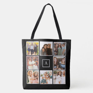 Create your own 8 Photo Collage Monochrome Tasche