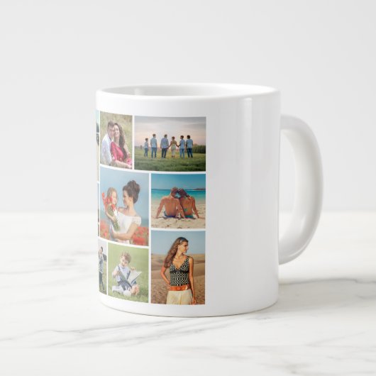 Create Your Own 9 Photo Collage Jumbo-Tasse (Vorderseite Rechts)