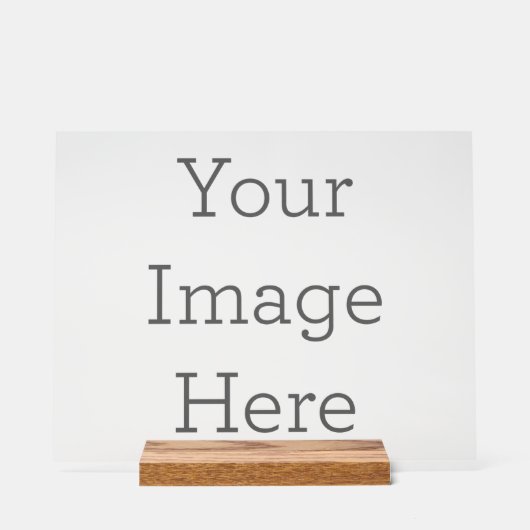 Personalisierte 27,95cm x 35,6cm Acrylschild, mit Holzblock (Vorderseite)