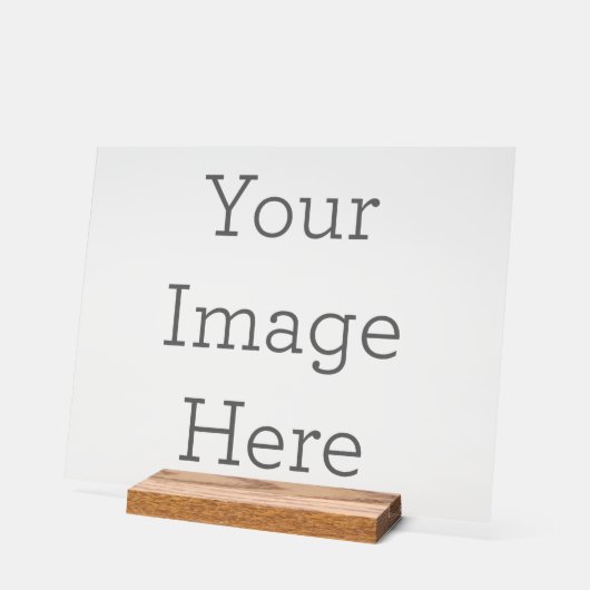 Personalisierte 27,95cm x 35,6cm Acrylschild, mit Holzblock (Winkel)