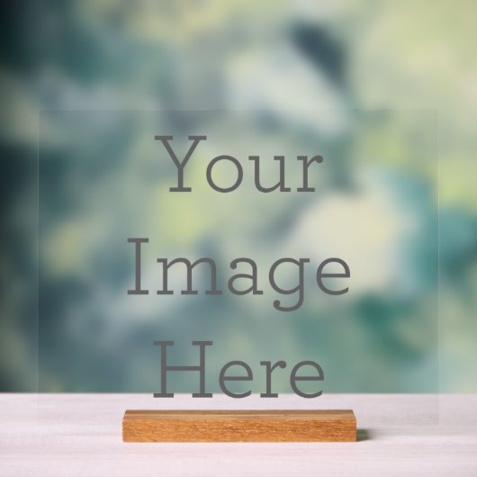 Personalisierte 27,95cm x 35,6cm Acrylschild, mit Holzblock (Neutral)