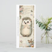 Create Your Own Adorable Hedgehog Bookmark Card (Stehend Vorderseite)