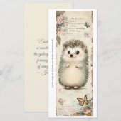 Create Your Own Adorable Hedgehog Bookmark Card (Vorne/Hinten)