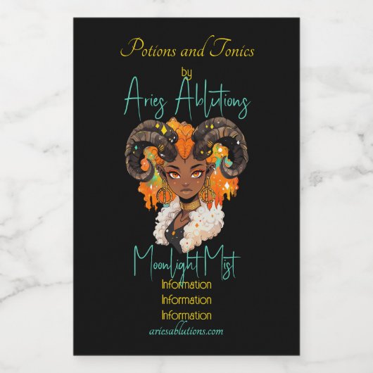 Create Your Own African American Woman Aries Weinetikett (Einzelnes Label)