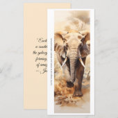 Create Your Own African Elephant Bookmark Card (Vorne/Hinten)