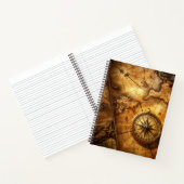 Create Your Own Amber Compass Rose Travel Map Notizblock (Innenseite)