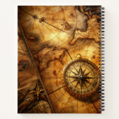 Create Your Own Amber Compass Rose Travel Map Notizblock (Rückseite)