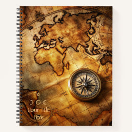Create Your Own Amber Compass Rose Travel Notizblock