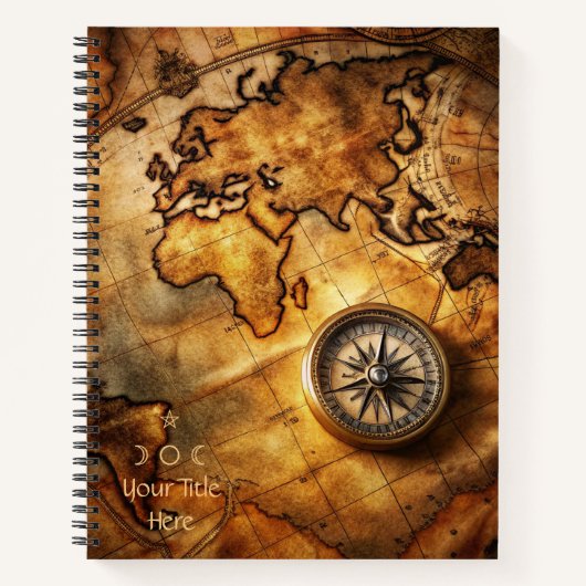 Create Your Own Amber Compass Rose Travel Notizblock (Vorderseite)