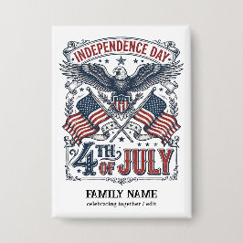 Create Your Own American Independence Day Sketched Button