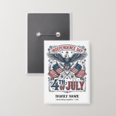 Create Your Own American Independence Day Sketched Button (Vorderseite/Rückseite)
