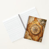 Create Your Own Antique Compass Rose Travel Map Notizblock (Innenseite)