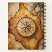 Create Your Own Antique Compass Rose Travel Map Notizblock (Rückseite)