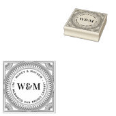 Create Your Own Art Deco Couple's Return Address Gummistempel (Stempel)