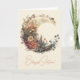 Create Your Own Autumn Floral Crescent Moon Feiertagskarte