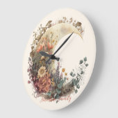 Create Your Own Autumn Floral Crescent Moon Große Wanduhr (Winkel)