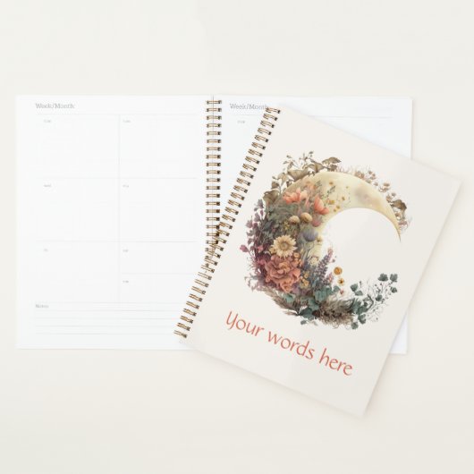 Create Your Own Autumn Floral Crescent Moon Planer (Anzeige)