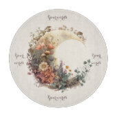 Create Your Own Autumn Floral Crescent Moon Schneidebrett (Vorderseite)