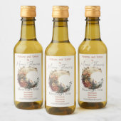 Create Your Own Autumn Floral Crescent Moon Weinetikett (Flaschen)